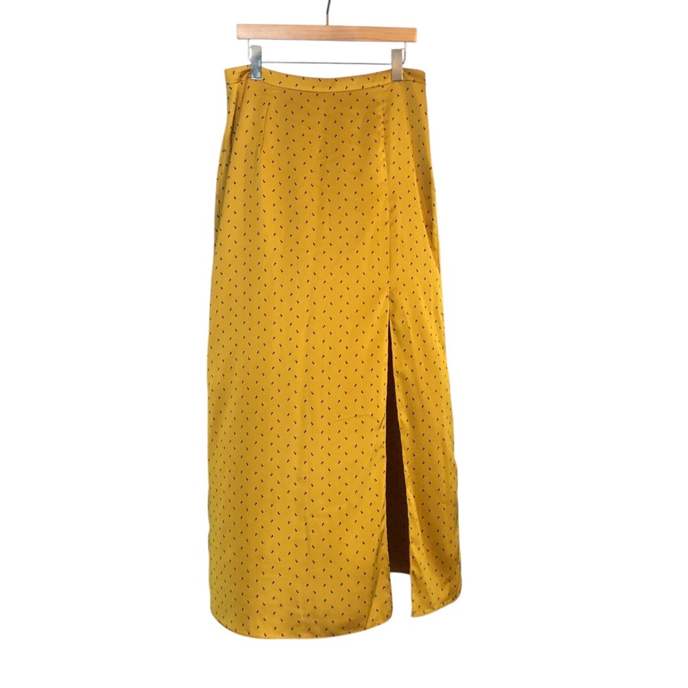 BCBGMAXAZRIA Satin Polka-Dot Skirt